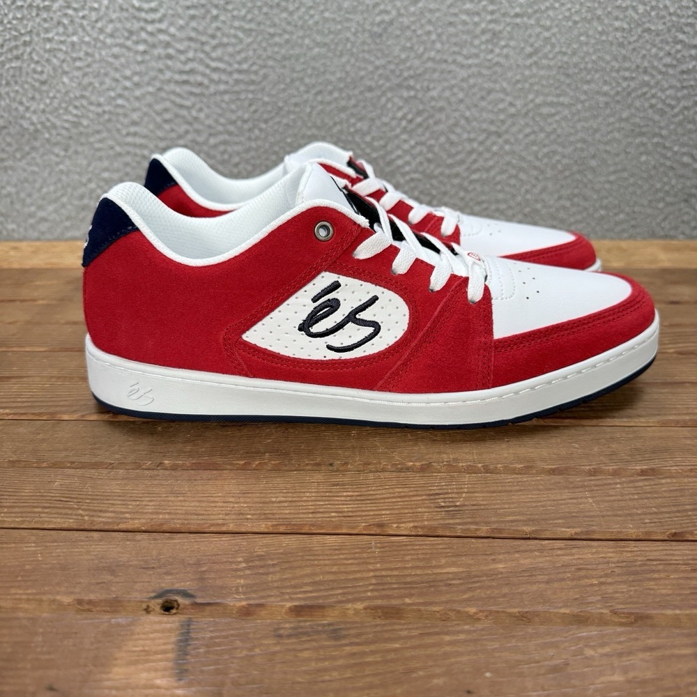 eS Shoes Mens 11 Red White Blue Accel Slim Skateboarding Sneakers Skater NEW - Picture 7 of 12